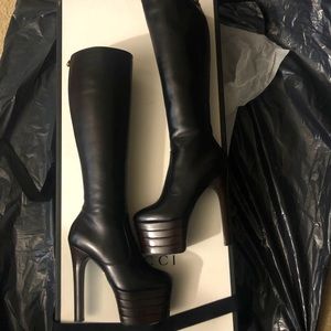 Gucci platform knee high boots